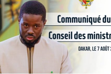 COMMUNIQUE DU CONSEIL DES MINISTRES DU MERCREDI 07 AOÛT 2024